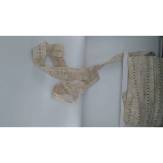 Koronka Bawełniana Szeroka 3,5cm Beżowa Ażurowa Boho | Pasmanteria Szpilka