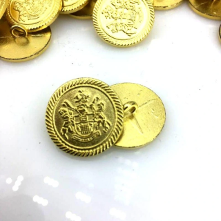 Złote Guziki Herbowe Metalowe | Styl Preppy & Mundurowy