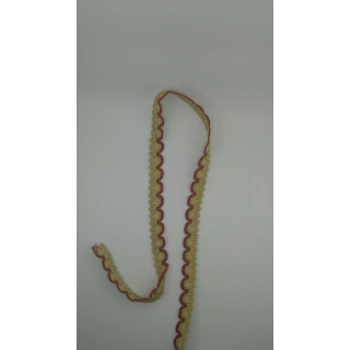 Koronka Ozdobna Taśma Wykończeniowa 2cm Beżowo-Różowa Vintage | Pasmanteria Szpilka