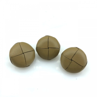 Guziki Skórzane Plecione Koszyk Camel 18mm | Pasmanteria Szpilka