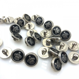 Guziki Plastikowe Militarne Korona Theres 12mm Czarne | Pasmanteria Szpilka