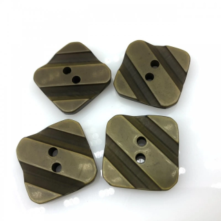 Guziki Kwadratowe Khaki Pasiaste 22x22mm 2 Dziurki | Pasmanteria Szpilka