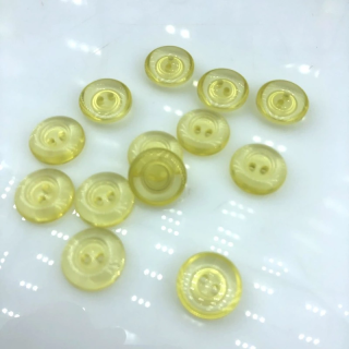 Guziki Cytrynowe Transparentne 15mm 2 Dziurki | Pasmanteria Szpilka