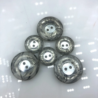 Guziki Marmurkowe Srebrny Środek 16mm 25mm 2 Dziurki | Pasmanteria Szpilka